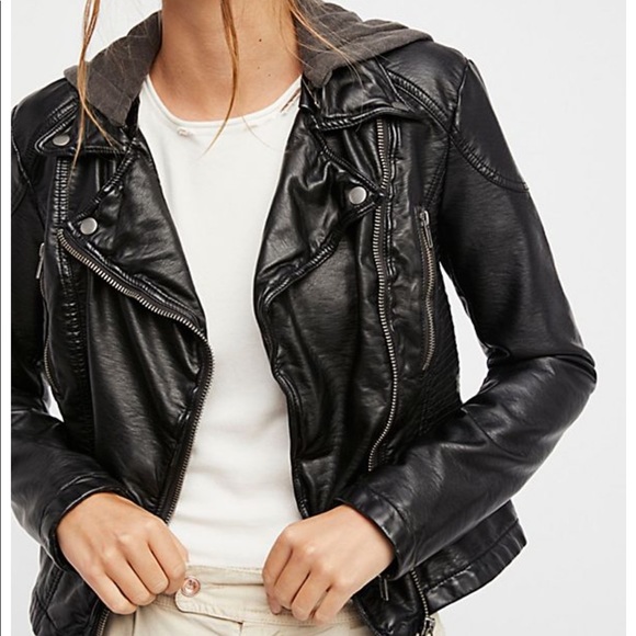 Free People Jackets & Blazers - NWT Free People Vegan Black Leather Jacket